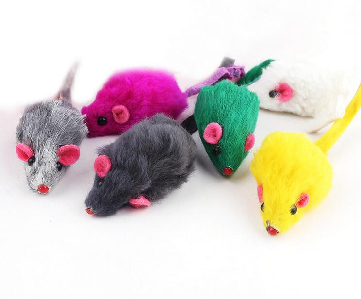 Rabbit Fur False Mouse Pet Cat Mini Funny Playing Toys For Cats Kitten G1047