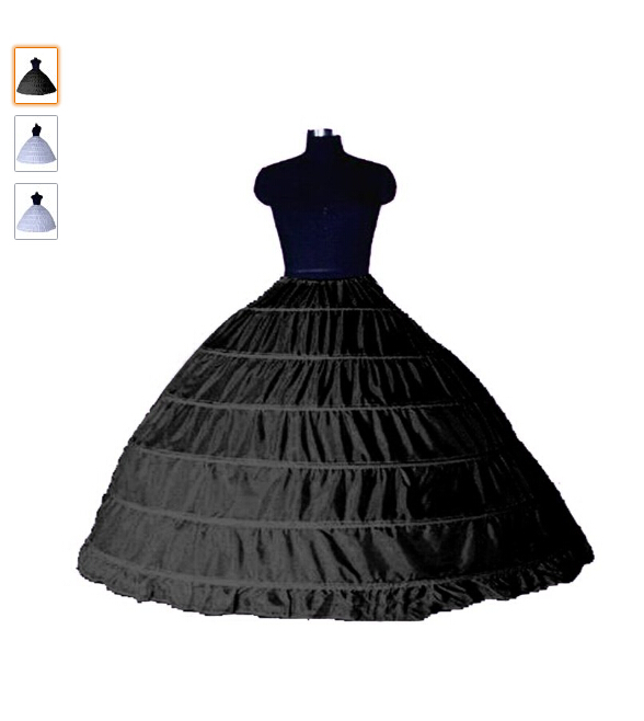 6 Hoop Petticoat For Ball Gown Dress Wedding Accessories Quinceanera Dresses Red Black White 110-120cm Diameter Underwear Crinoline