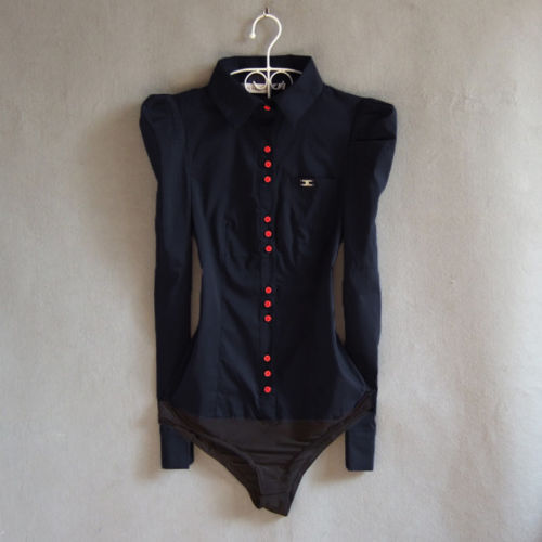 Fashion NiceNew Women's Elegant Long sleeve Cotton OL Bodysuit Shirt Blouse Button