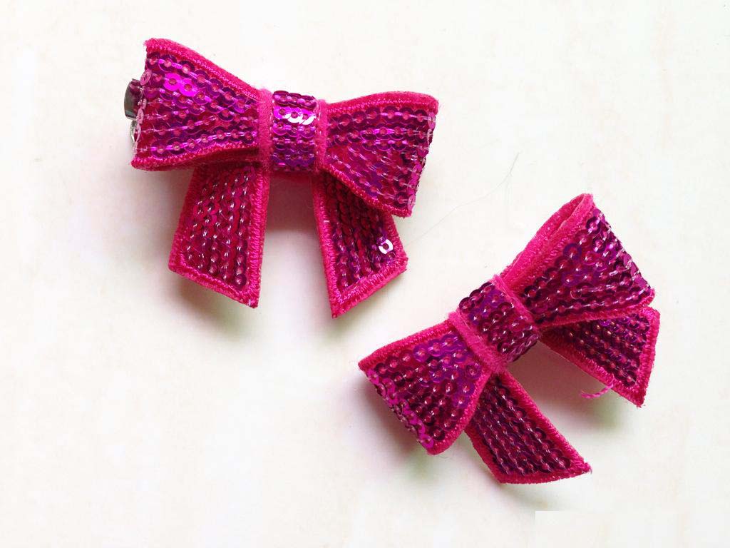 fashion Color Bling Bow Sequin European Children Girls Barrette Baby Girls Glitter Clasp Hair Band Kids Hair Princess Girls Hairpins