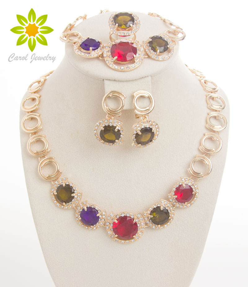 African Beads Jewelry Set Costume Necklace Set 18k Gold Plated Fashion Crystal Rhinestone Beads Wedding Accessories, Golden
African Beads Jewelry Set Costume Necklace Set 18k Gold Plated Fashion Crystal Rhinestone Beads Wedding Accessories, Golden