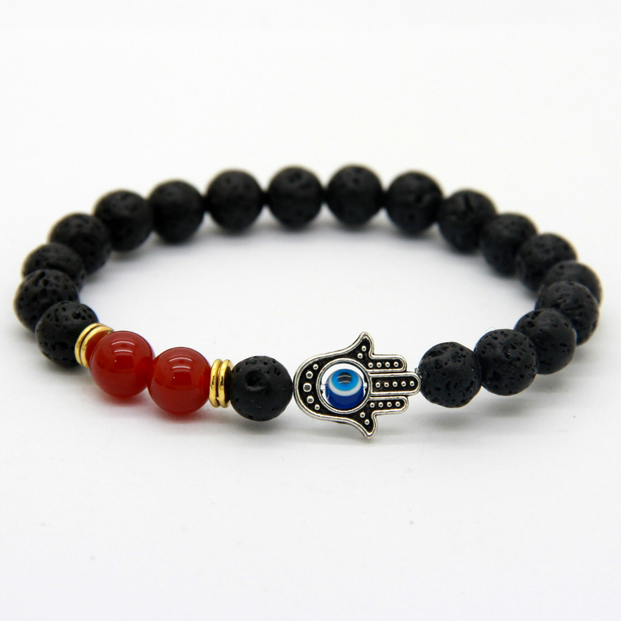 New Design Hot Sale Lava Fatima Bracelet, Wholesale Antique Silver Hamsa Jewelry with Natural Agate Beads, Black
New Design Hot Sale Lava Fatima Bracelet, Wholesale Antique Silver Hamsa Jewelry with Natural Agate Beads, Black