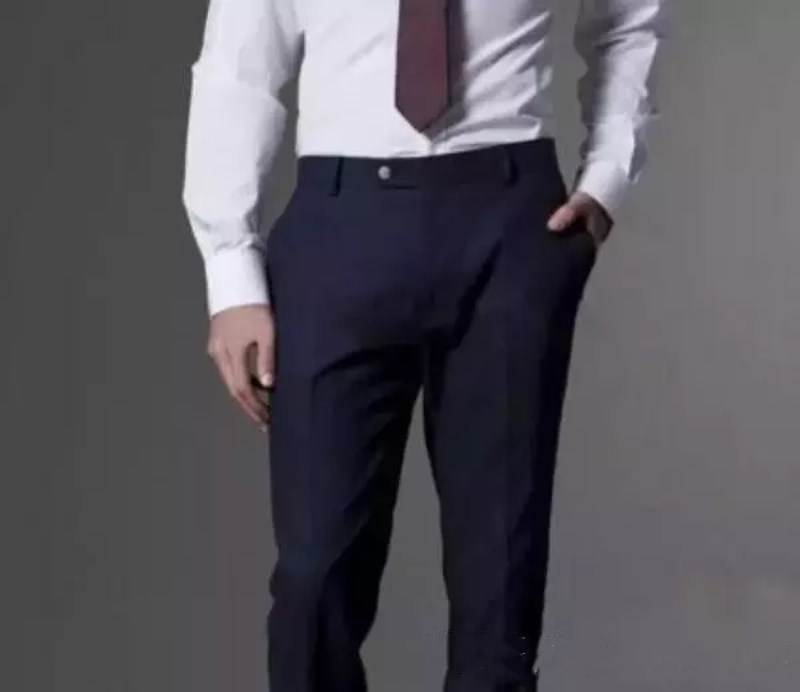 Custom Made Dark Navy Men Suit 2018 Fashion Groom Suit Wedding Suits For Men Slim Fit Groom Tuxedos For Man(Jacket+Pants)