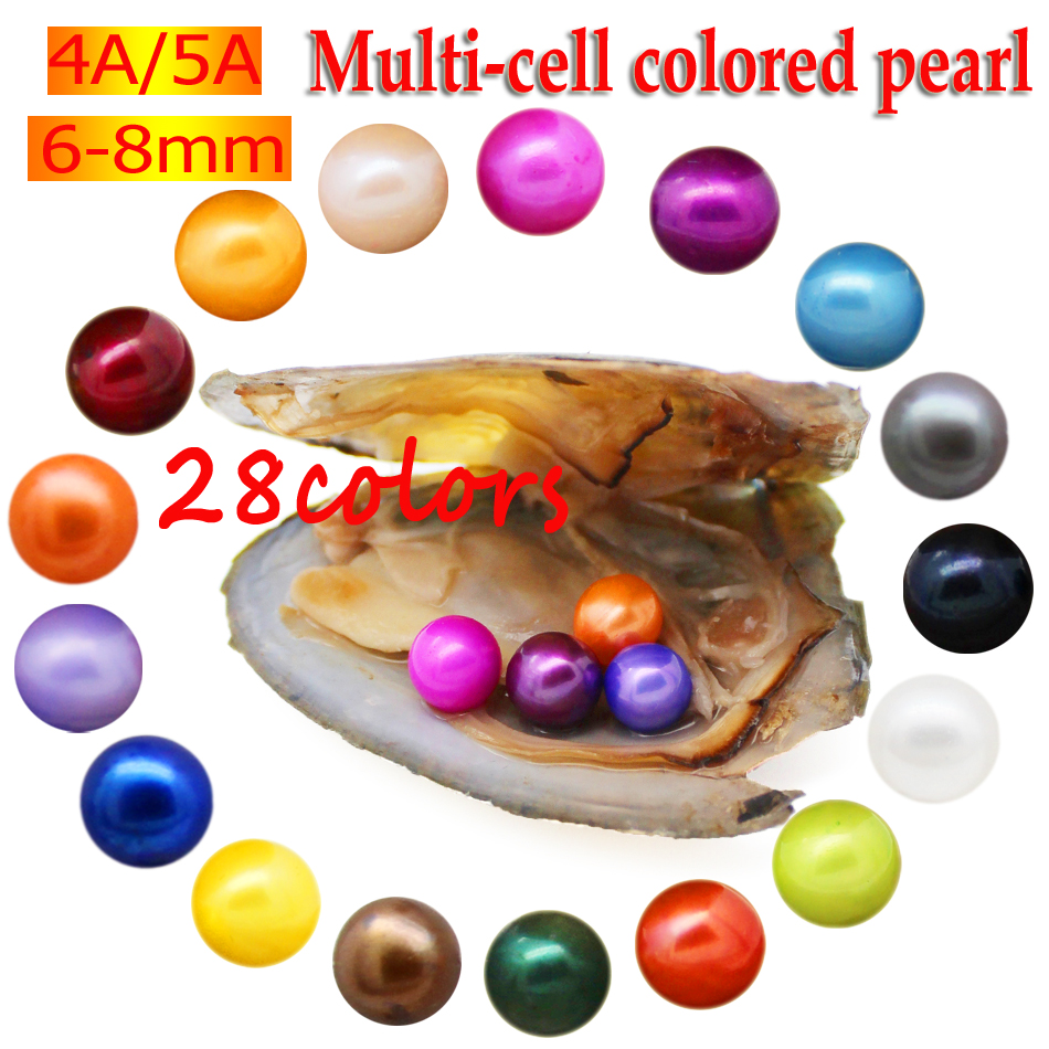 Freshwater vacuum bag oyster pearl pearl, pearl shell 6-7 mm round four pearl inside, 28 color pearl. 30 pieces / lot 
Freshwater vacuum bag oyster pearl pearl, pearl shell 6-7 mm round four pearl inside, 28 color pearl. 30 pieces / lot