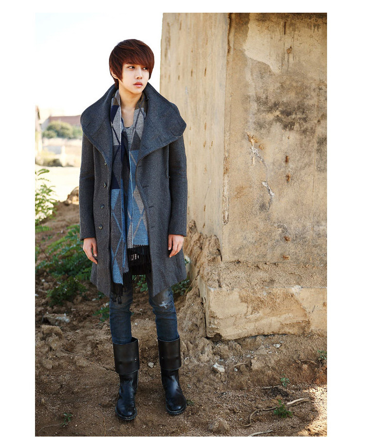Fall-2015 Winter British Style Mens Hipster Lapel Wool Blend Single Breasted Long Trench Coats Brand Outdoors Overcoat Jacket M-XXL