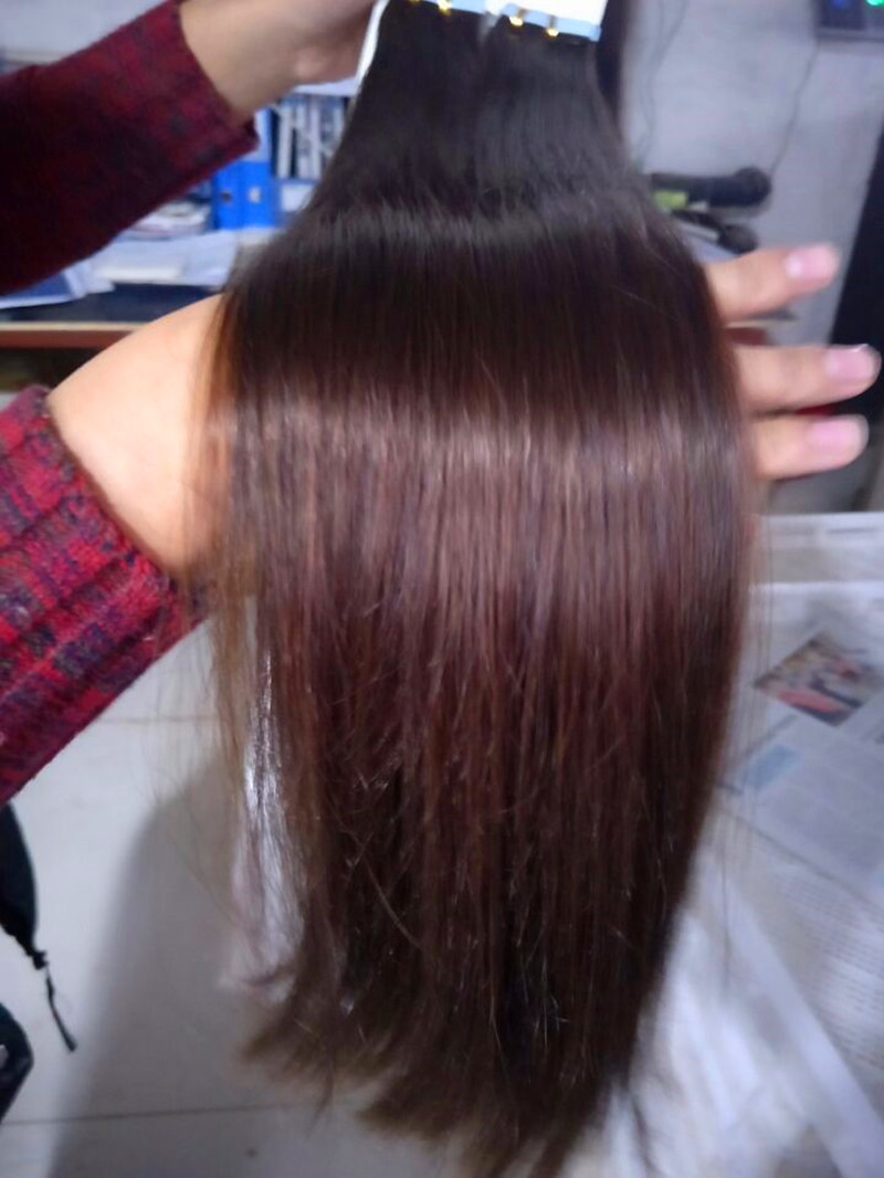 grade 7a pu tape in brazilian human hair extensions straight brown color tape in extensions 40pcs pack remy skin weft hair