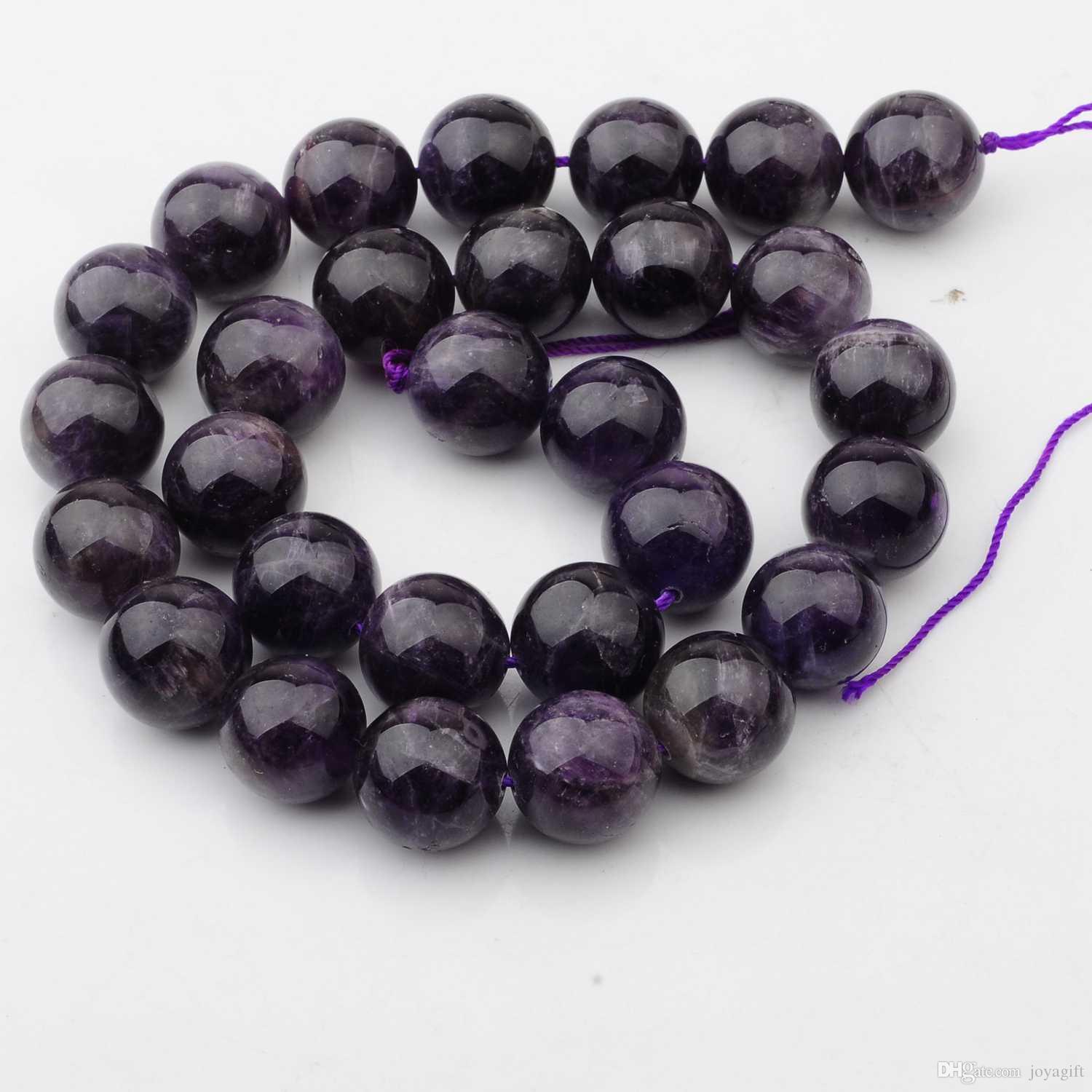 Hot Sales Natural Real Amethyst Beads 14MM loose stone jewerly beads for diy fashion women jewellery free shipping