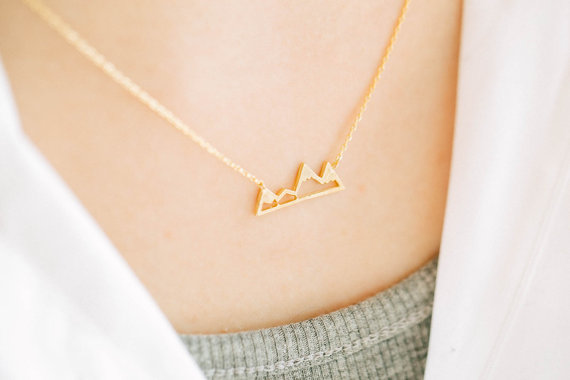 30PCS Cute Snowy Mountain Top Range Necklaces Simple Modern Minimalist Necklace Nature Paris Landscape Necklace for Women