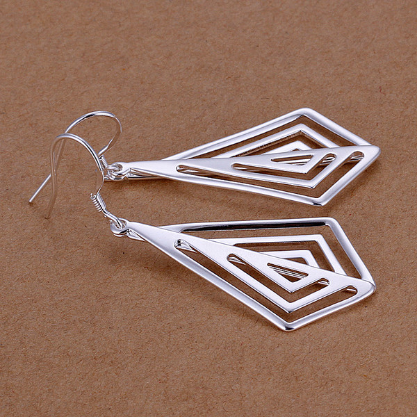 Brand new sterling silver Smooth diamond earrings DFMSE241,women's 925 silver Dangle Chandelier earrings 10 pairs a lot factory direct sale