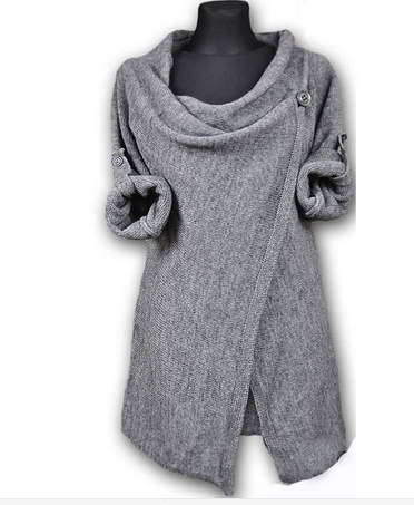 Women Sweaters Knitted New Star Models Long Sleeve Loose Outwear Knitwear Cardigan One Button Irregular Sweater