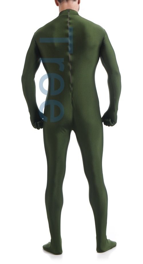 Wholesale-New Sexy Lycra Spandex Zentai Body Suit Bodysuit Headless No Hood Catsuit / Back Zipper Onesies Leotard