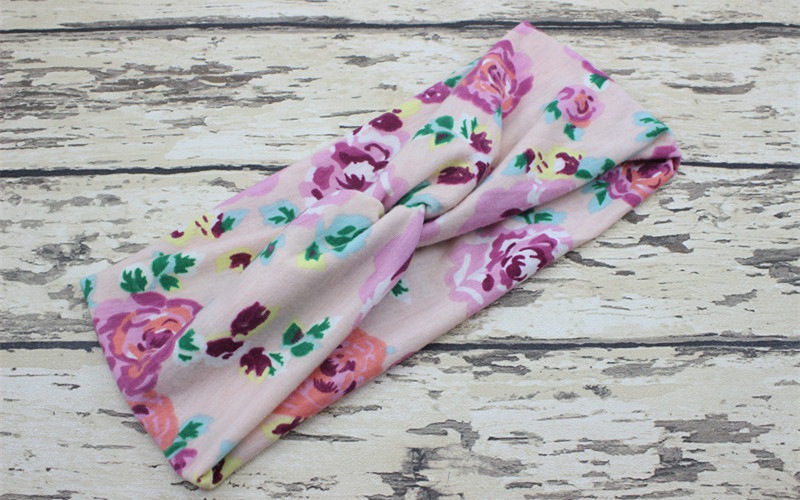 Women Cross Twisted Knot printing Bohemian Hair Accessories Headbands Cotton Fabric Turban Twist Head Wrap Rabbit Ears Hairband FD6563