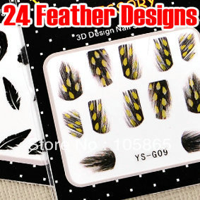 24 Style Feather Nail Decal Sticker 3D Nail Art Wrap Tip Tips Acrylic Gel Polish Decoration DIY NEW FASHION DESIGN HOT SALE, Variety
24 Style Feather Nail Decal Sticker 3D Nail Art Wrap Tip Tips Acrylic Gel Polish Decoration DIY NEW FASHION DESIGN HOT SALE, Variety