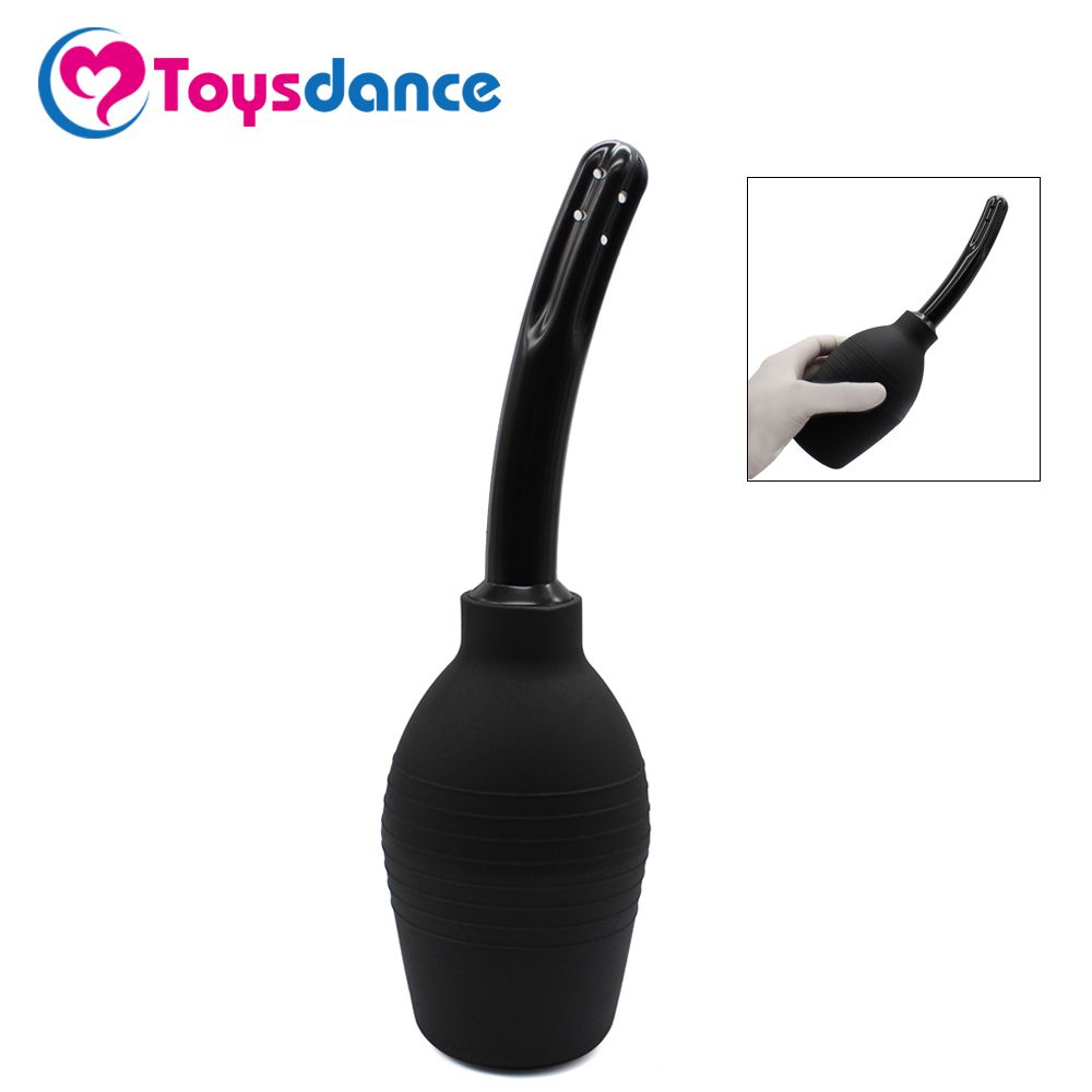 Toysdance 310ml Clyster Douche Silicone Intestinal Cleaners Sex Products For Adult Soft Head Applier Anal Sex Toys Black q1711241