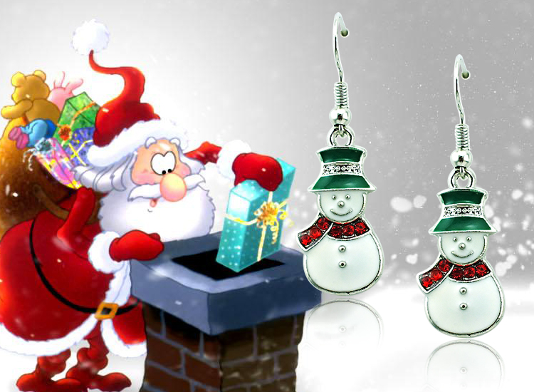 High Quality Charms Earrings Fashion Dangle Rhinestone Scarf Christmas Snowman Earrings For Women Christmas Gifts Jewelry