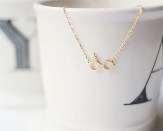 5PCS Cute Scar Potter Glasses Necklace Movie Potter Symbol Eyeglasses Necklaces Lightning Glasses Necklaces