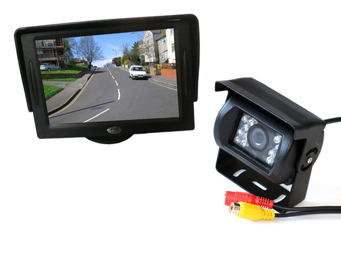 18 IR LED CCD Reverse Camera 12V/24V + 4.3" LCD Car Monitor + 10m Video Cable Bus Truck Parking Rear view Kit