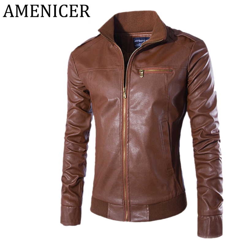 Wholesale- New Arrival Mens Leather Jackets Fashion Slim Fit Casual Stand Collar Men Leather Jacket Abrigos Y Chaquetas Hombre 3 Color, Coffee
Wholesale- New Arrival Mens Leather Jackets Fashion Slim Fit Casual Stand Collar Men Leather Jacket Abrigos Y Chaquetas Hombre 3 Color, Coffee