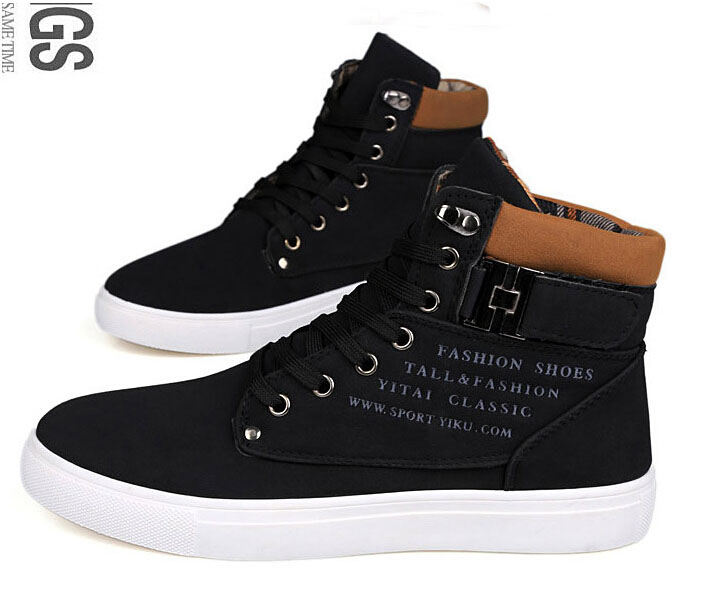 new men casual ankle boots for men canvas sport buckle rivet Sneakers shoelace anti-slip shoes size 39-44