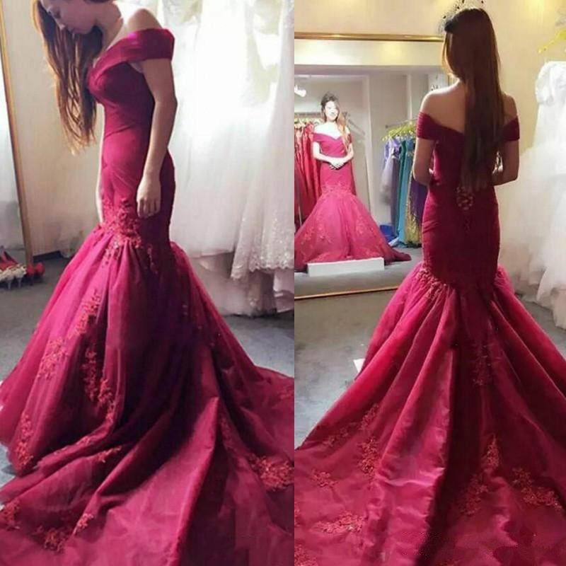 Dark Red Off Shoulder Mermaid Evening Dresses Lace Appliqued Formal Prom Dress Sweep Train Long Pageant Dress, Water melon
Dark Red Off Shoulder Mermaid Evening Dresses Lace Appliqued Formal Prom Dress Sweep Train Long Pageant Dress, Water melon