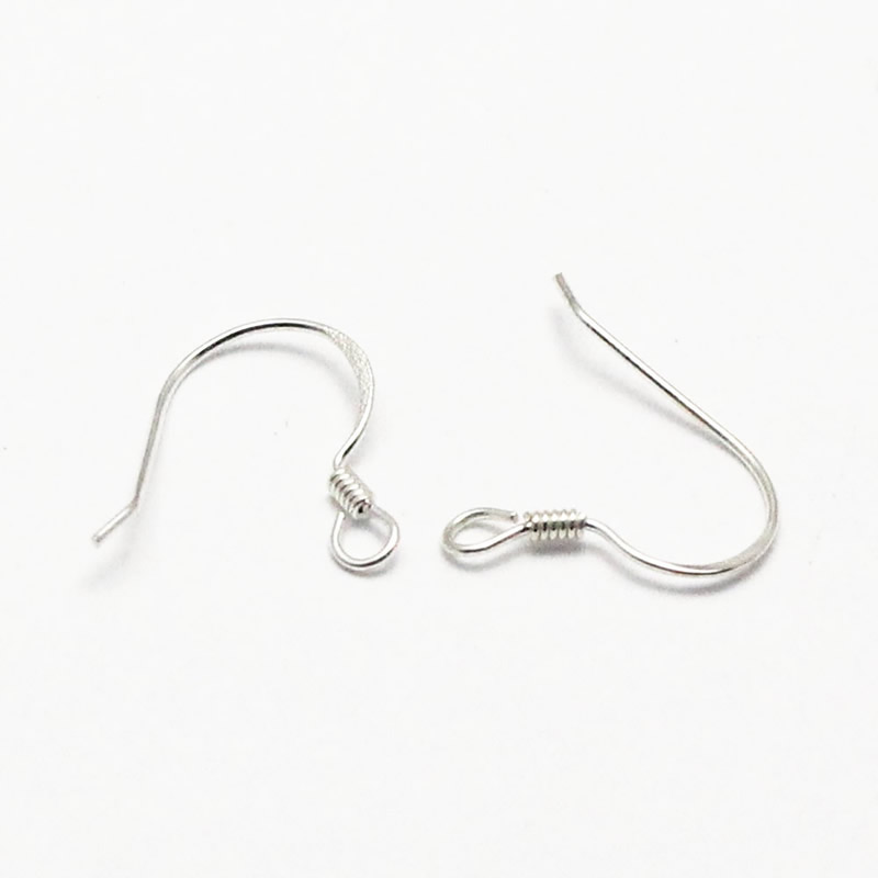 Beadsnice 925 Sterling Silver Ear Wires Earring Hooks Coil Earwire Earring Findings Supplies 12x8mm ID 25407