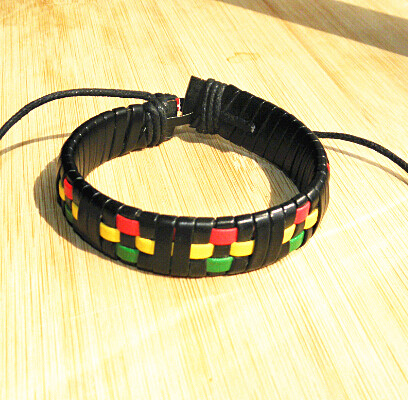 The New Genuine Leather Wrap Braided Bracelets cross candy color Grid Punk Lover's Wristband Men women Handmade Mix order 20pcs