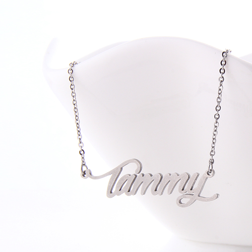Tammy Personalized Name Necklace for Women Stainless Steel Nameplate Necklaces - 18K Gold Plated Minimalist Jewelry Gift for Her