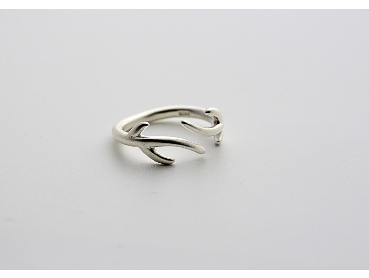 30PCS Opening Double Antlers Rng Cute Adjustable Deer Antler Rings Stag Animal Reindeer Ring Tree Branch Rings for Women Party Gifts
