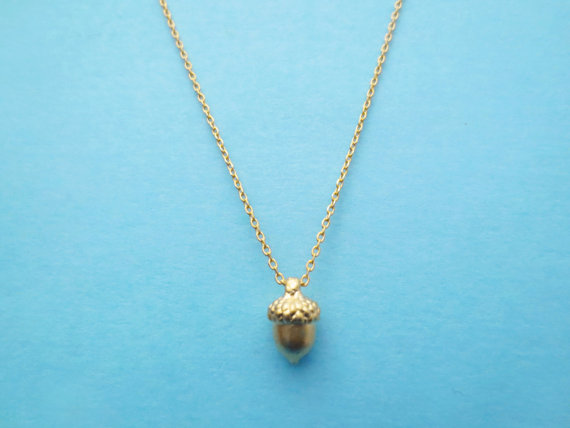 30PCS- N130 Cute Pinecone Necklace Tiny Acorn Necklace Minimal Dainty Pine Cone Necklace Small Squirrel Nut Necklaces for Lucky Gifts