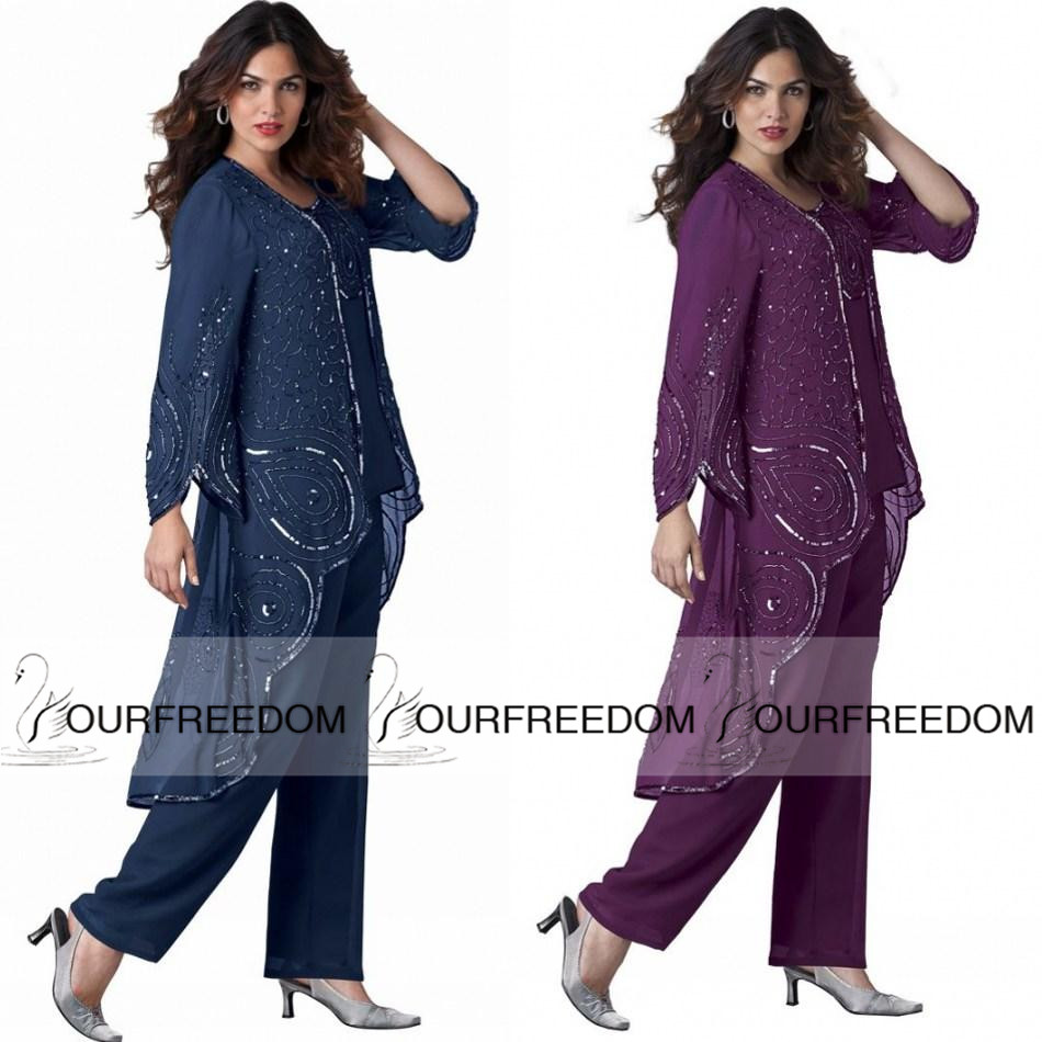 Beautiful Plus Size 3 Piece Mother Of The Bride Pants Suit With Sequins Scoop Neck Evening Party Gowns Custom Made High Quality
Beautiful Plus Size 3 Piece Mother Of The Bride Pants Suit With Sequins Scoop Neck Evening Party Gowns Custom Made High Quality