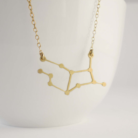 10PCS- N036 Virgo Constellation Necklace Zodiac Stars Necklace Outer Space Alaxy Planet Necklace Solar System Necklaces
