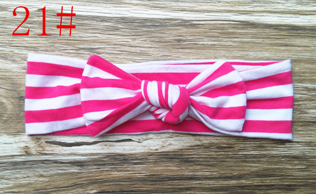 20pcs Cotton baby big bow Turban Twist Headband Head Wrap Twisted Knot Soft stripe Hairband chevron Headband golden Wave dot HeadWrap FD6574