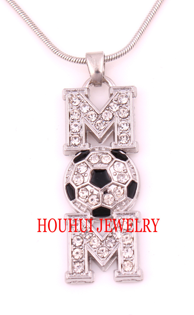 Latest style Free shipping 30pcs a lot rhodium plated zinc studded with sparkling crystals Soccer Mom Pendant chain necklace
Latest style Free shipping 30pcs a lot rhodium plated zinc studded with sparkling crystals Soccer Mom Pendant chain necklace