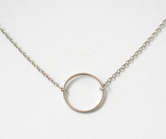 10PCS Simple Dainty Circle Necklace Open Circle Outline Necklace Eternity Karma Circle Round Necklace Jewelry