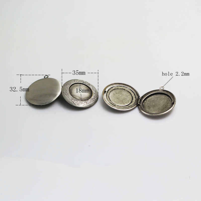 Beadsnice vintage locket blank photo locket custom photo engraved locket necklace findings supplies nickel free and lead free ID 3320