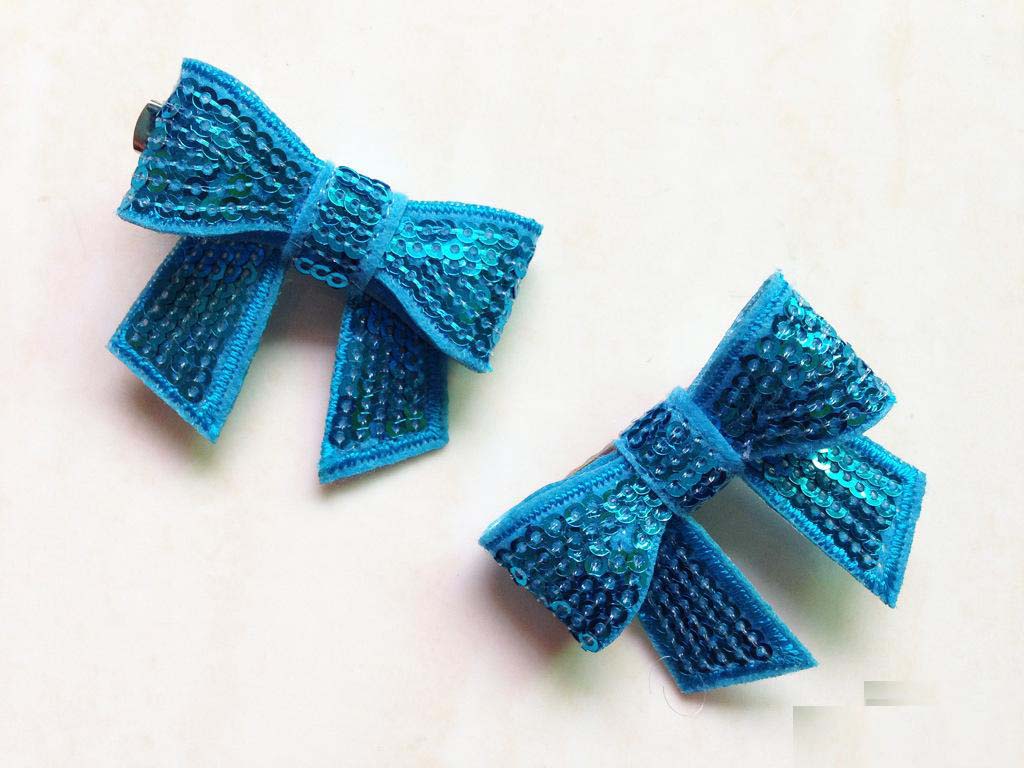 fashion Color Bling Bow Sequin European Children Girls Barrette Baby Girls Glitter Clasp Hair Band Kids Hair Princess Girls Hairpins
