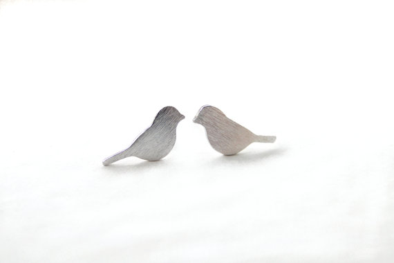 30Pair- S016 Gold Silver Small Vivid Love Bird Stud Earrings Cute Crane Stud Earring Tiny Baby Bird Earrings Stud Animal Jewelry