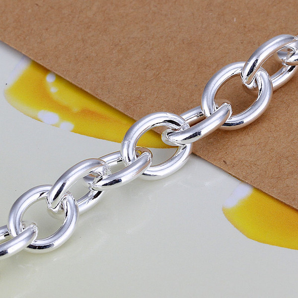 Hot sale best gift 925 silver Licensing round rough bracelet DFMCH270,fashion 925 sterling silver plated Chain link bracelets high grade