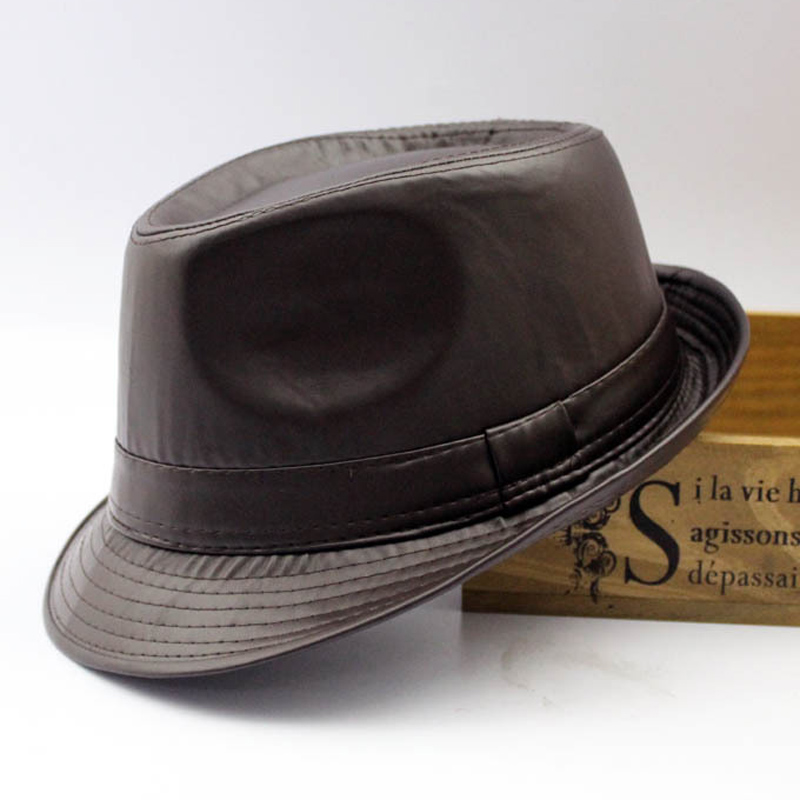 Wholesale-Men fedora Trilby hat Black Leather Fedora Hat for Women chapeau homme vintage jazz hats for men fedora
Wholesale-Men fedora Trilby hat Black Leather Fedora Hat for Women chapeau homme vintage jazz hats for men fedora