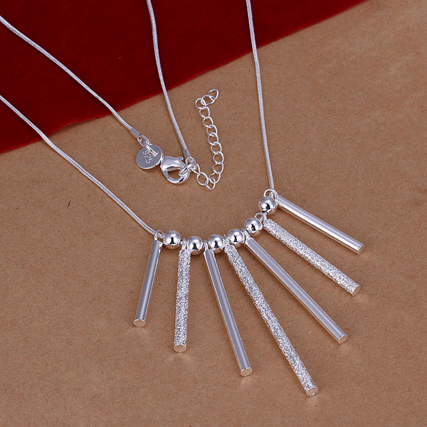 Free Shipping with tracking number Best Most Hot sell Women's Delicate Gift Jewelry 925 Silver 7 strips Necklace