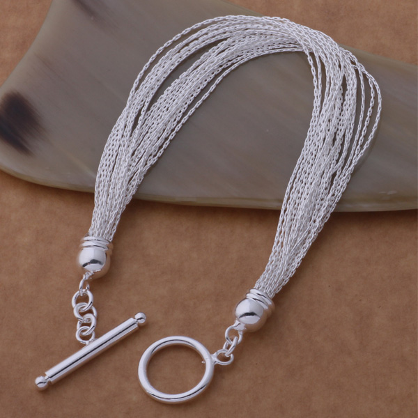 Free Shipping with tracking number Top Sale 925 Silver Bracelet Multi-line Bracelet Silver Jewelry 10Pcs/lot cheap 1576