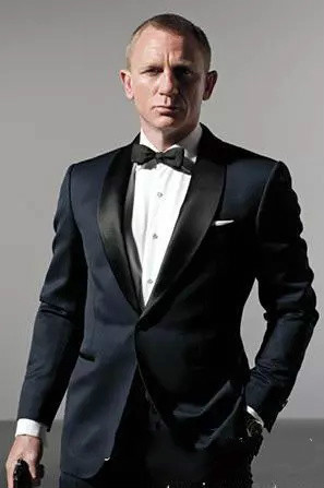 Custom Made Black Groom Tuxedos Men Suits Wedding Worn In James Bond Wedding Suit For Men Groom Evening Gown Party Wear (Jacket+Pants)