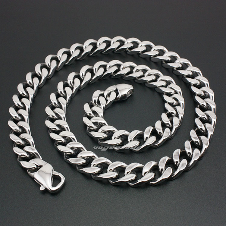 Solid 316L Stainless Steel Mens Biker Necklace Diamond Cuban Curb Chain 5M002 
Solid 316L Stainless Steel Mens Biker Necklace Diamond Cuban Curb Chain 5M002