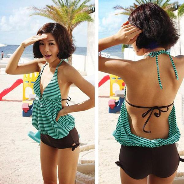2014 Fashion Plus Size Women Swimwear Green Strings Stripes One-piece Halter padded Backless Swimsuit back tied Bathing Suit L XL XXL XXXL, White;black
2014 Fashion Plus Size Women Swimwear Green Strings Stripes One-piece Halter padded Backless Swimsuit back tied Bathing Suit L XL XXL XXXL, White;black