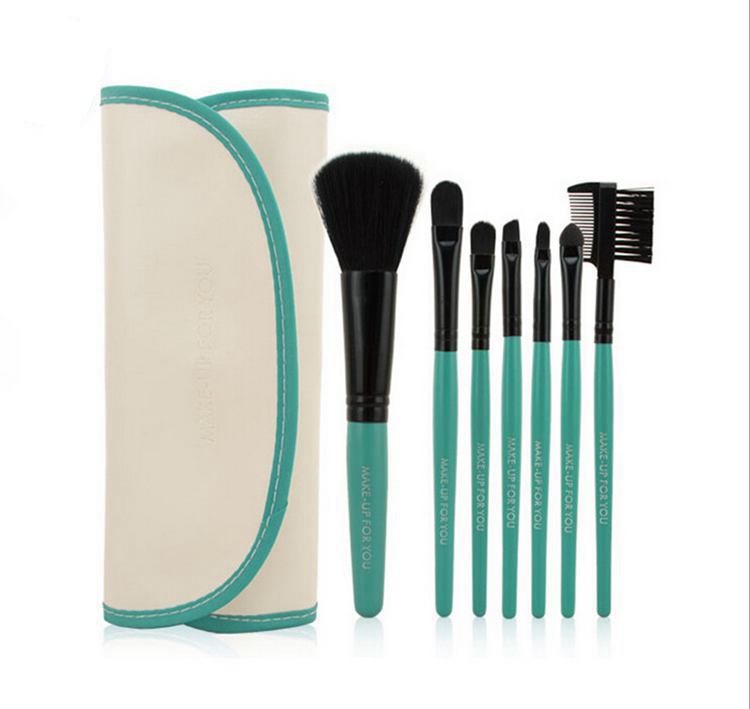 Makeup For You Professional 7 pcs paintbrushes of Makeup Brushes Set tools Make-up Toiletry Kit Wool Brand Make Up Brush Set Case PY