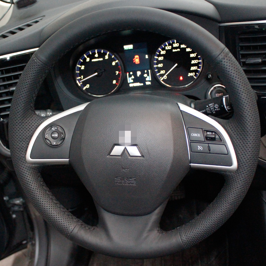 Steering wheel cover Case for Mitsubishi OUTLANDER Genuine leather DIY Hand-stitch Car styling cover Anti-slip