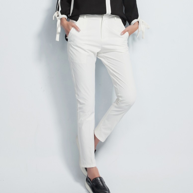 New Spring And Autumn Pants & Capris 2015 Casual Simple Pencil Pants Black White Baggy Pants Women Trousers Plus Size FG1511