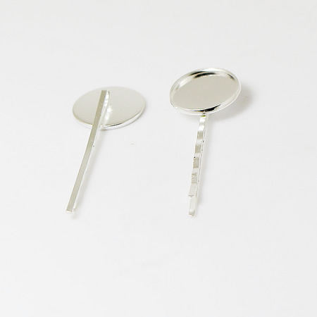 Beadsnice hair pin with cabochon tray cheap wholesale hair accessories for jewelry making brass base inside diameter 18mm long 63mm ID10800