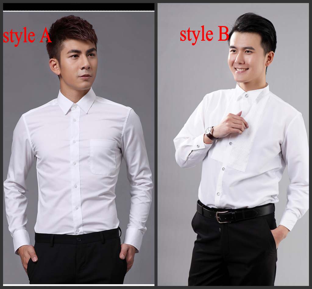 New Style Top Quality White Men's Wedding Apparel Groom Wear Shirts man shirt clothing OK:02