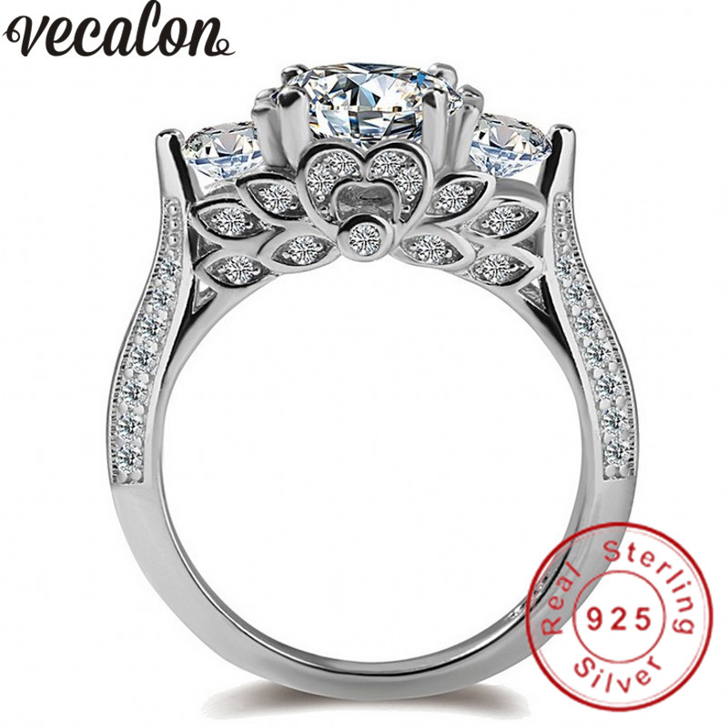 Vecalon Fashion Jewelry Women ring Three-stone 5A Cubic Zirconia 925 Sterling silver Party wedding Band ring for women Gift
Vecalon Fashion Jewelry Women ring Three-stone 5A Cubic Zirconia 925 Sterling silver Party wedding Band ring for women Gift
